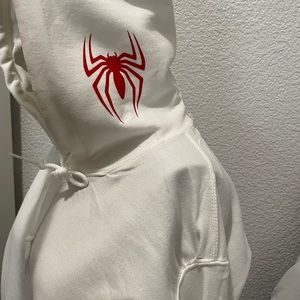 White hoodie handmade customize